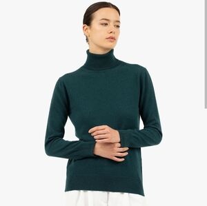 Women's Cashmere Turtleneck Sweater - Green